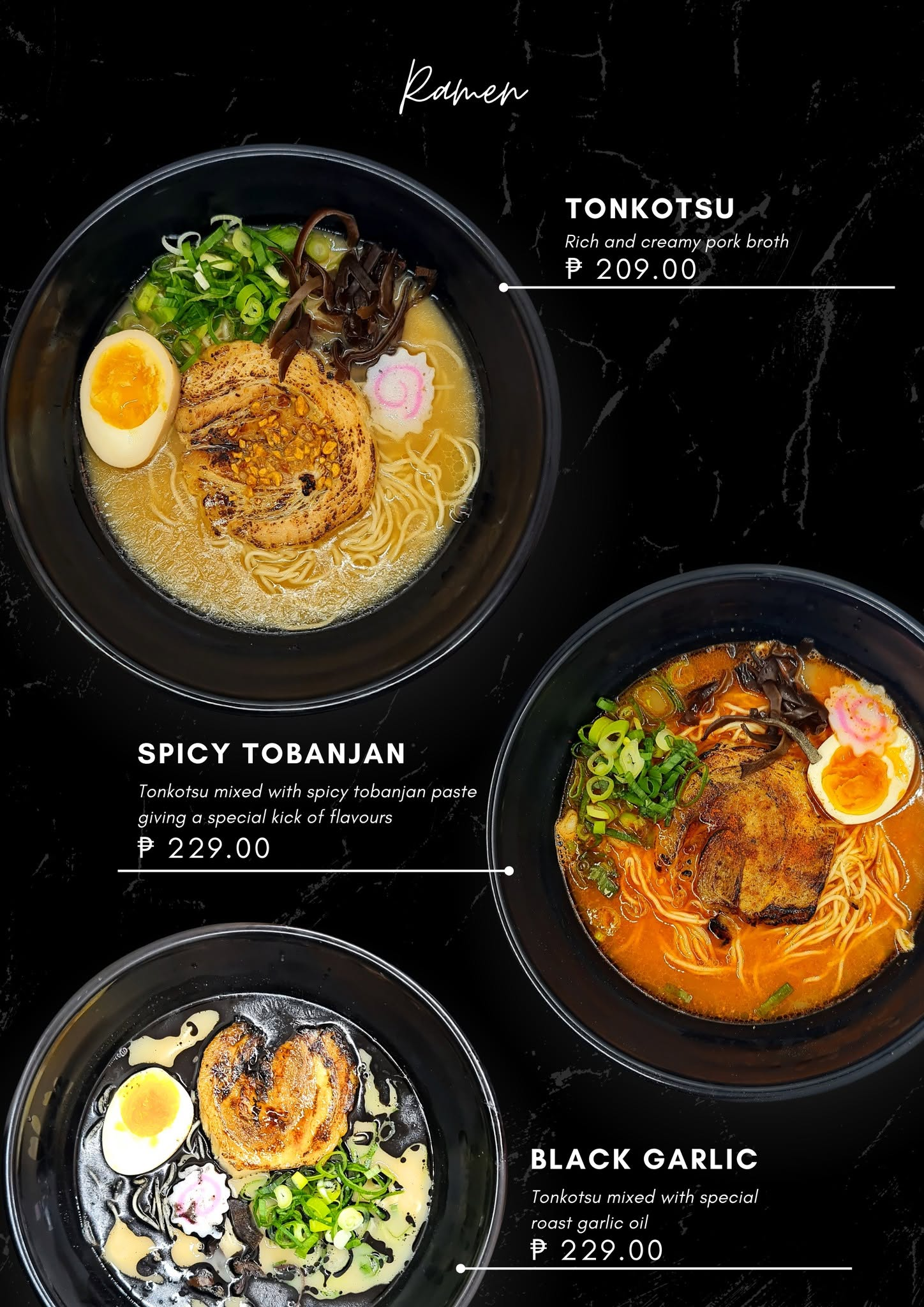 Ramen menu page 1